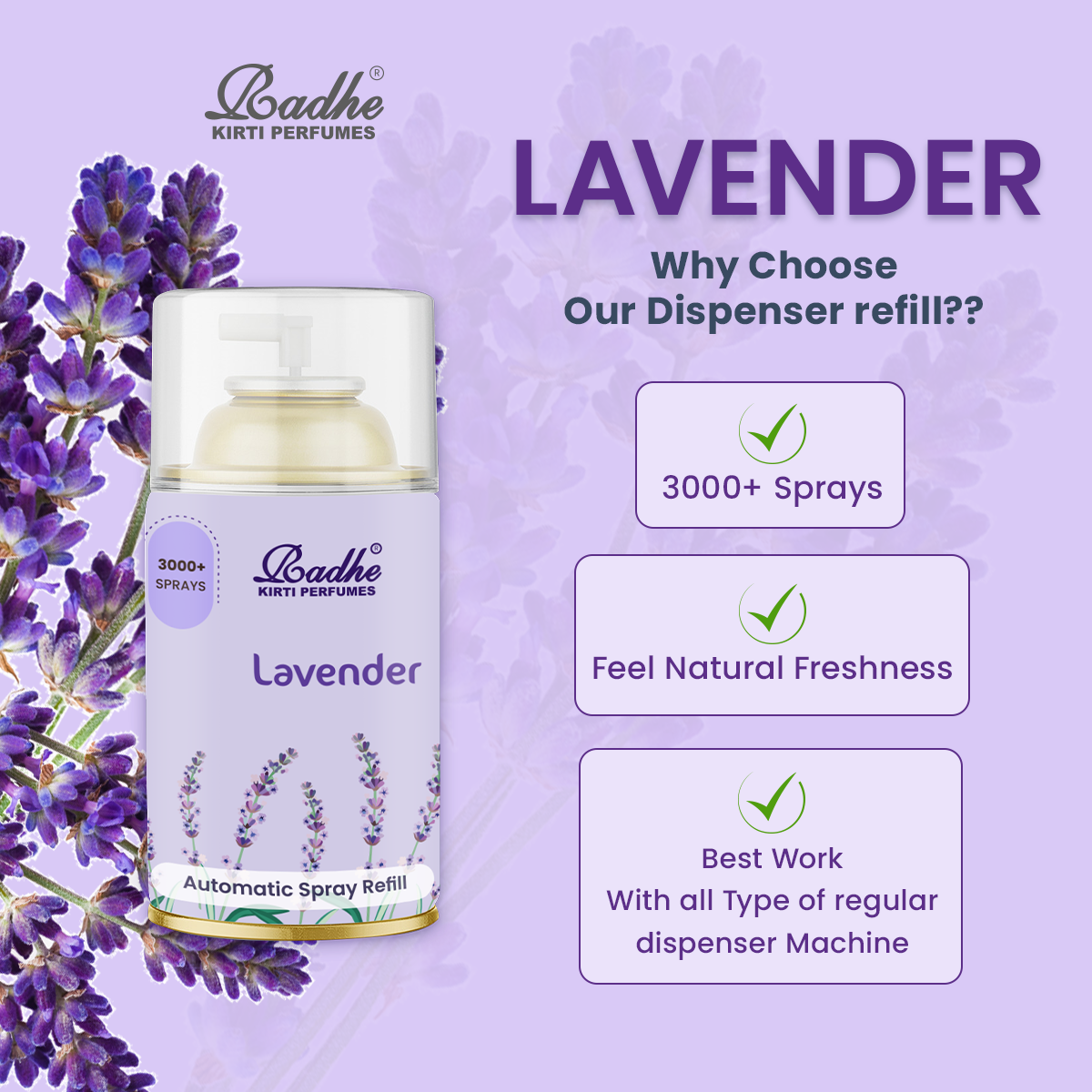 Lavender Automatic Spray Refill 265ml - Alternate view