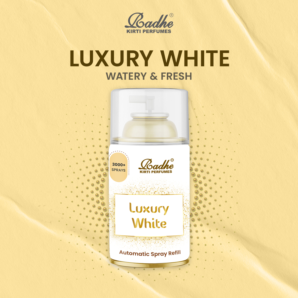 Radhe Luxury White Automatic Spray Refill 265ml